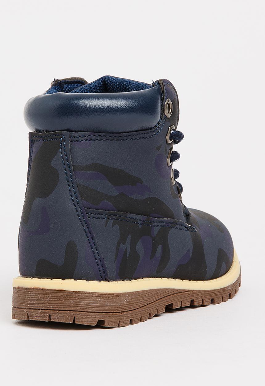 Jumbo - Camo lace up boot - navy