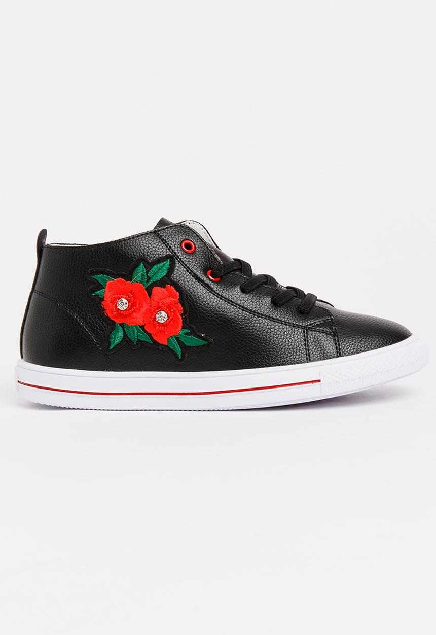 Pop Candy - Girls Flower Embellished Sneaker White