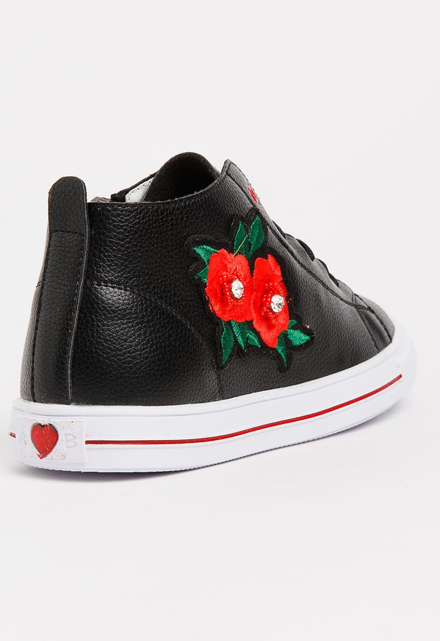 Pop Candy - Girls Flower Embellished Sneaker White