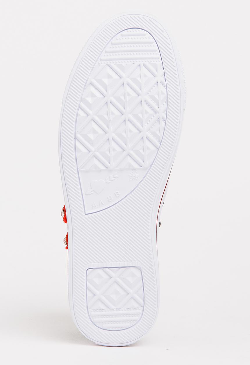 Pop Candy - Girls Flower Embellished Sneaker White