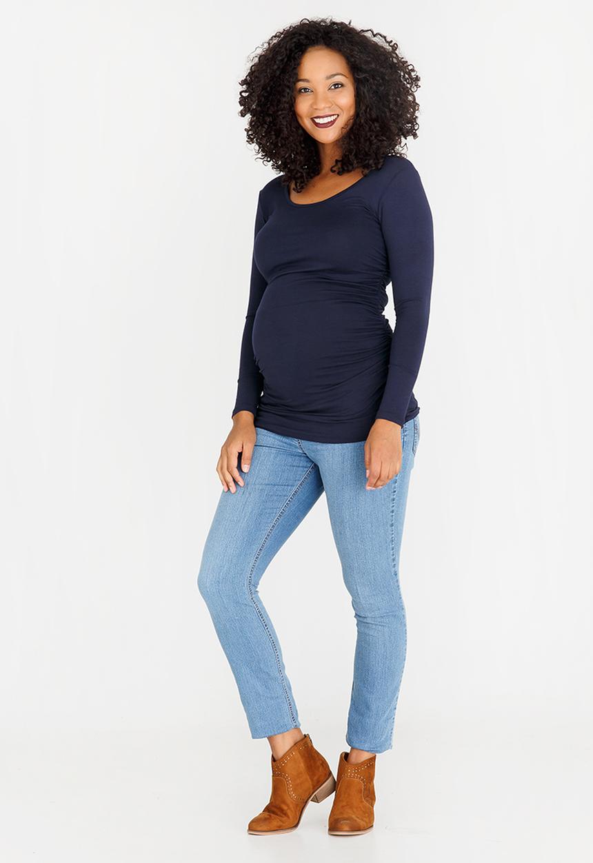 Cherry Melon - Basic Longsleeve Side Detail Tee Navy
