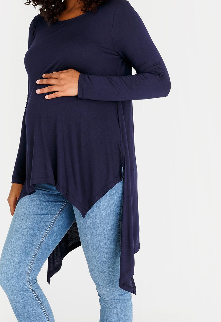 edit Maternity - Hi-Low Swing Tee Navy