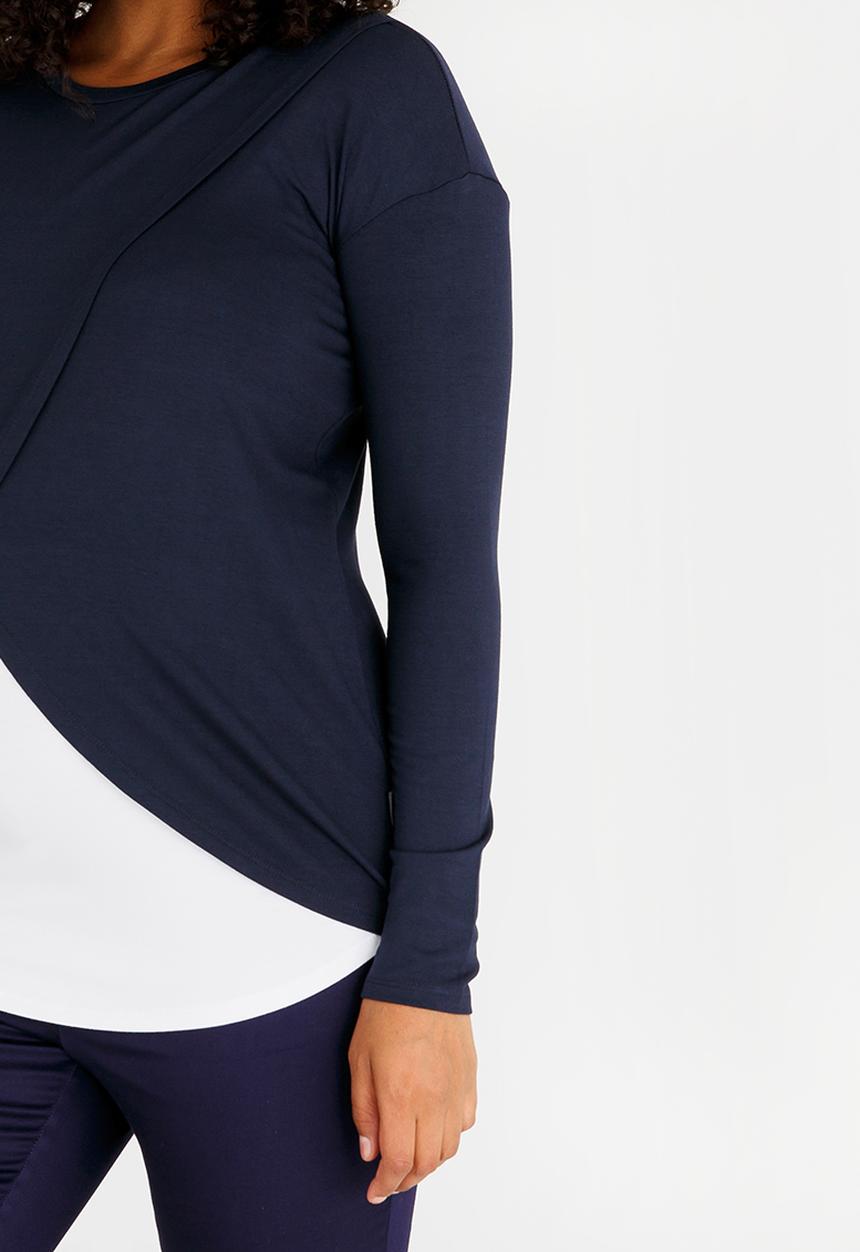 Cherry Melon - Basic Overlay Feeding Top Navy