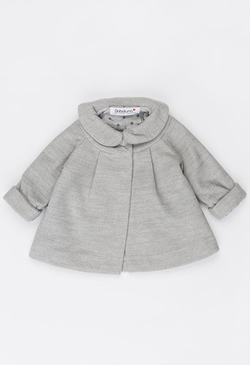 MINOTI - Round Collar Coat with Pleating Detail Grey