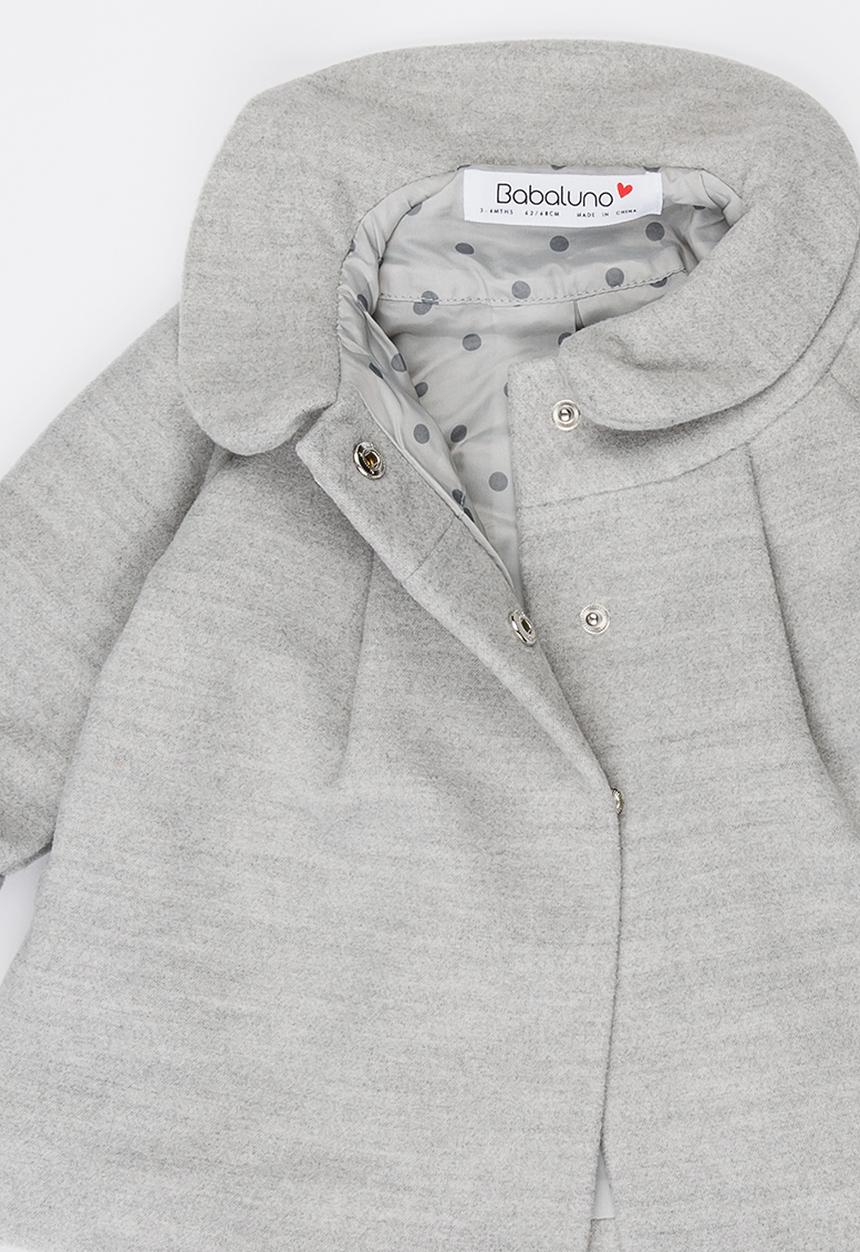 MINOTI - Round Collar Coat with Pleating Detail Grey