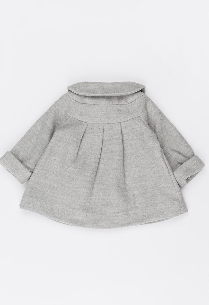 MINOTI - Round Collar Coat with Pleating Detail Grey