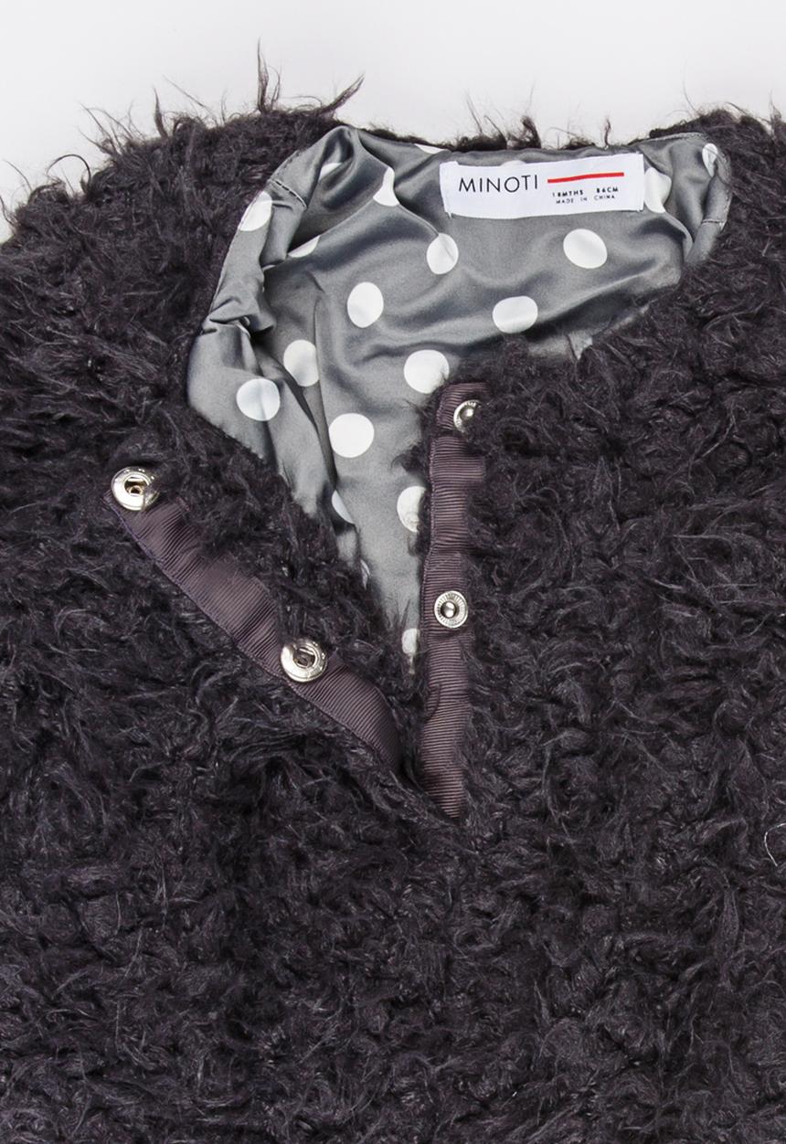 MINOTI - Fluffy Fur Jacket Dark Grey