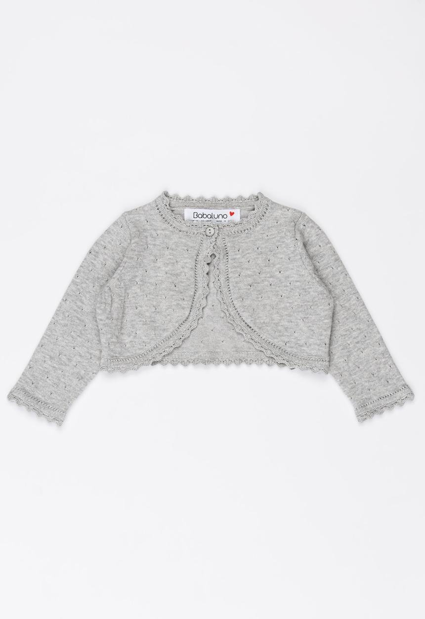 MINOTI - Knitted Cropped Cardigan Grey Melange