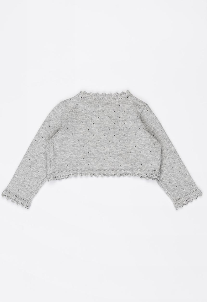 MINOTI - Knitted Cropped Cardigan Grey Melange