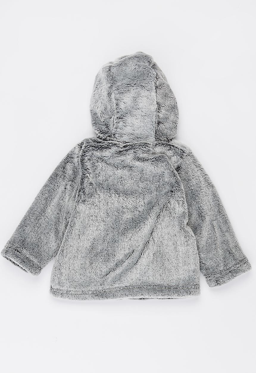 MINOTI - Soft Fur Zip Thru Hoody Grey