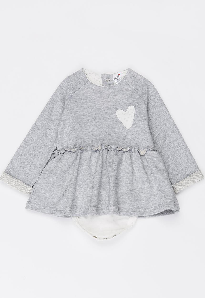 MINOTI - Romper Dress with Gathered Detail Grey