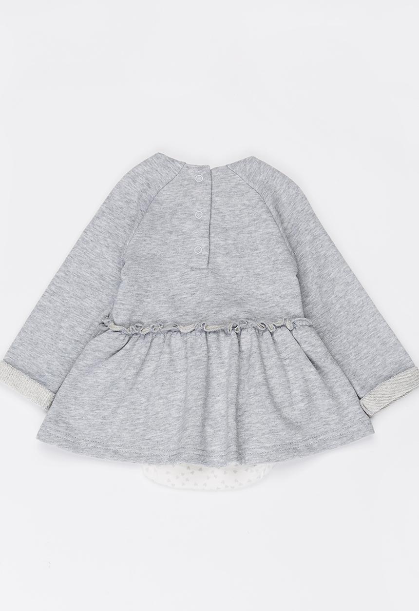 MINOTI - Romper Dress with Gathered Detail Grey