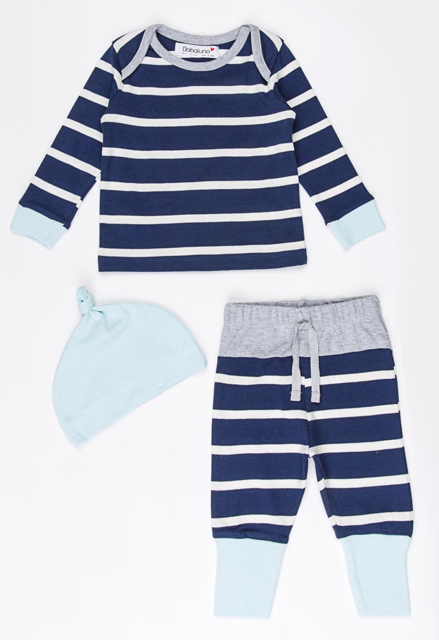 MINOTI - 3 Piece Top, Legging & Hat Set Blue