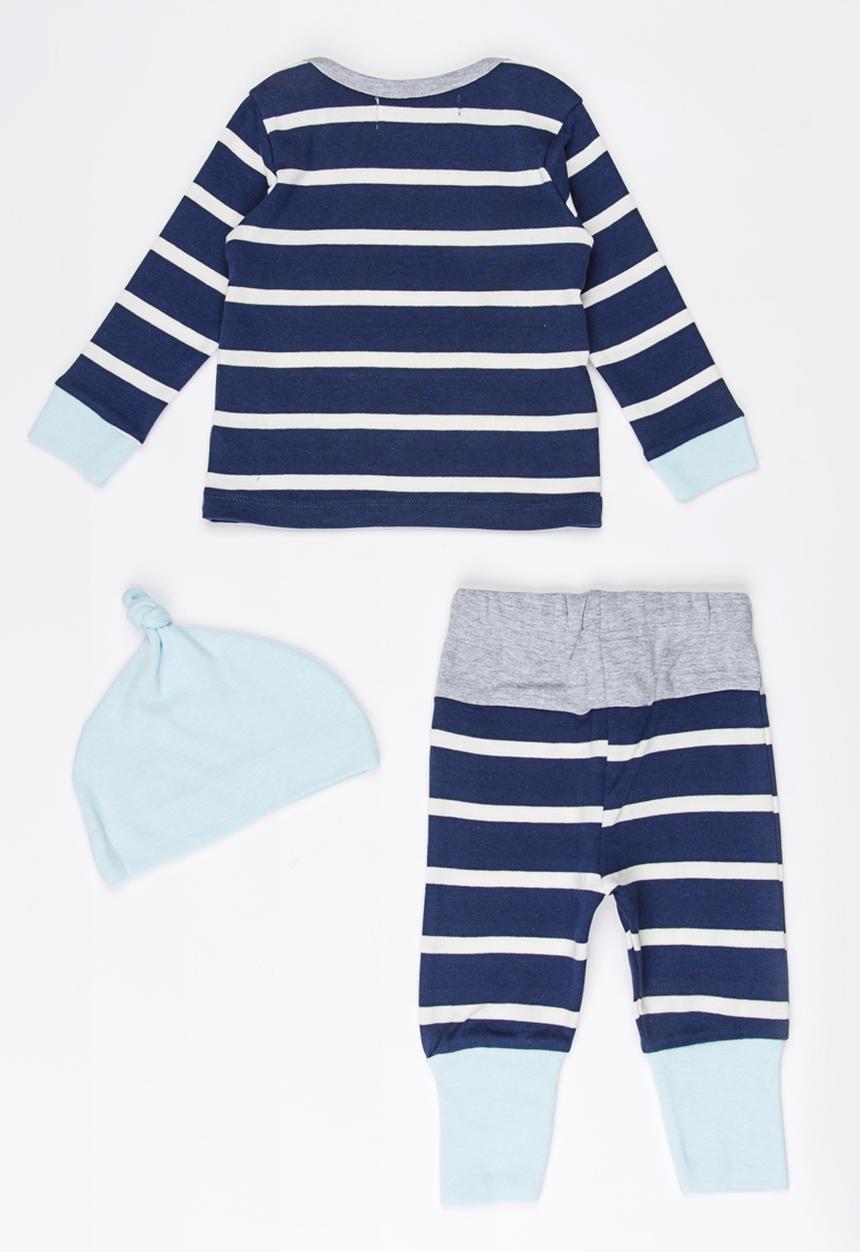 MINOTI - 3 Piece Top, Legging & Hat Set Blue