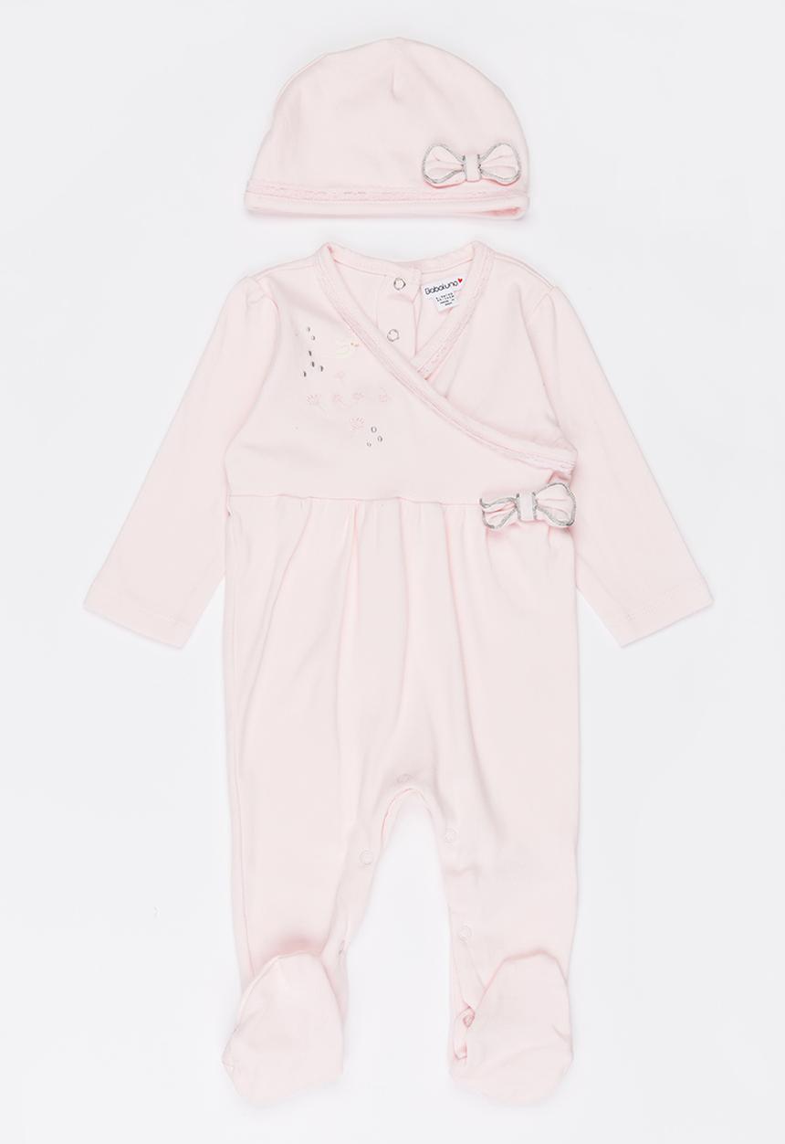MINOTI - 2 Piece Sleepsuit & Hat Set Mid Pink