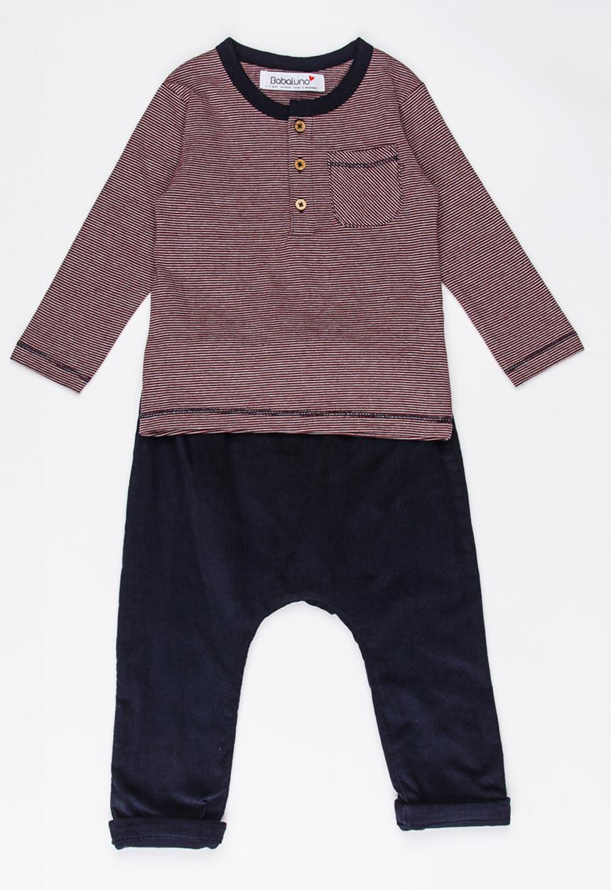 MINOTI - Stripe top & needlecord 2 piece - navy