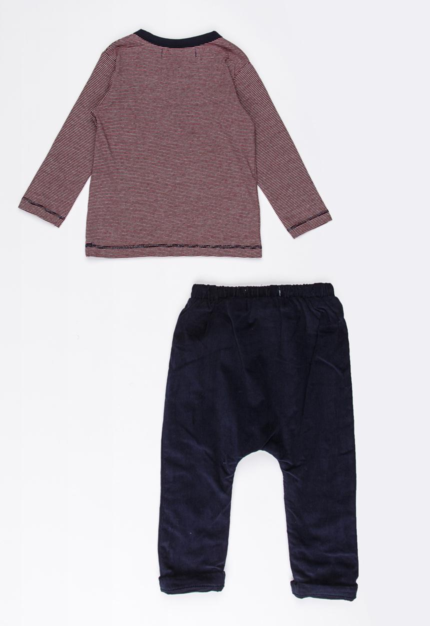 MINOTI - Stripe top & needlecord 2 piece - navy
