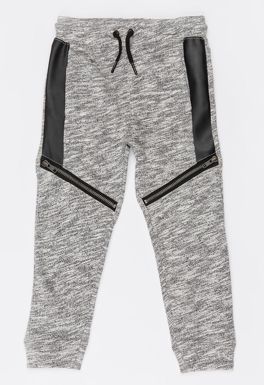 MINOTI - Space Dyed Jogger with PU Panels Grey