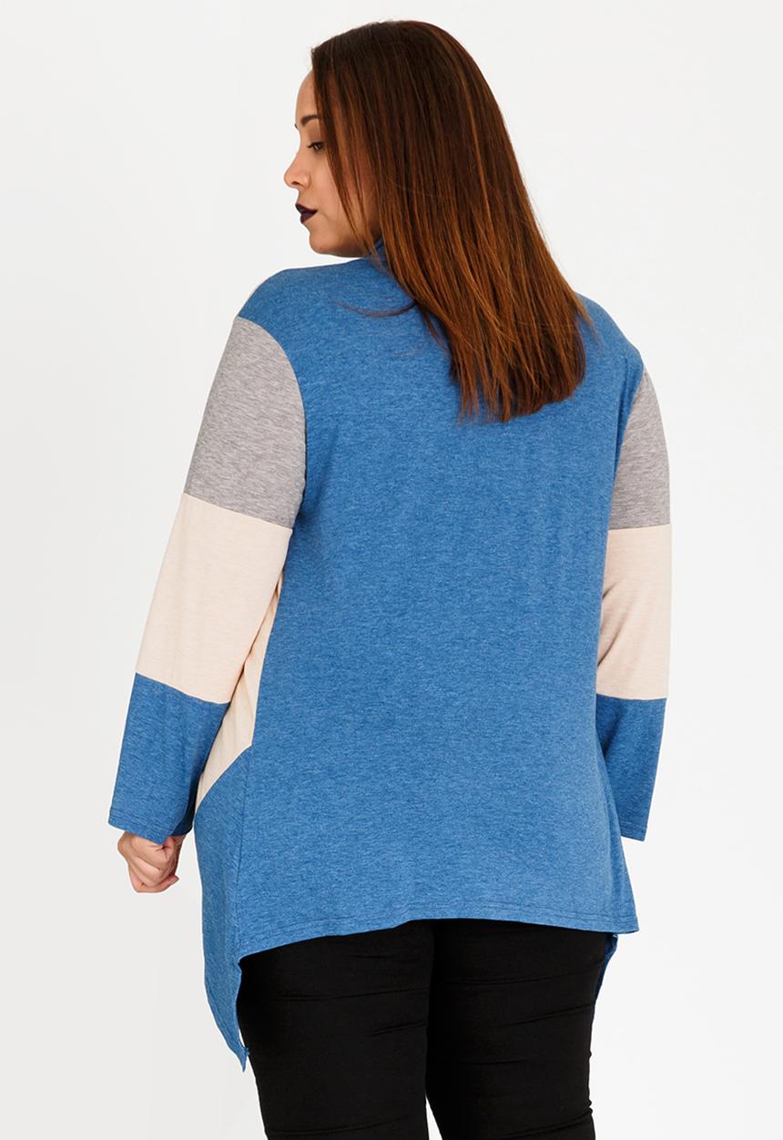 Lu-May - Colourblock Cardi Blue