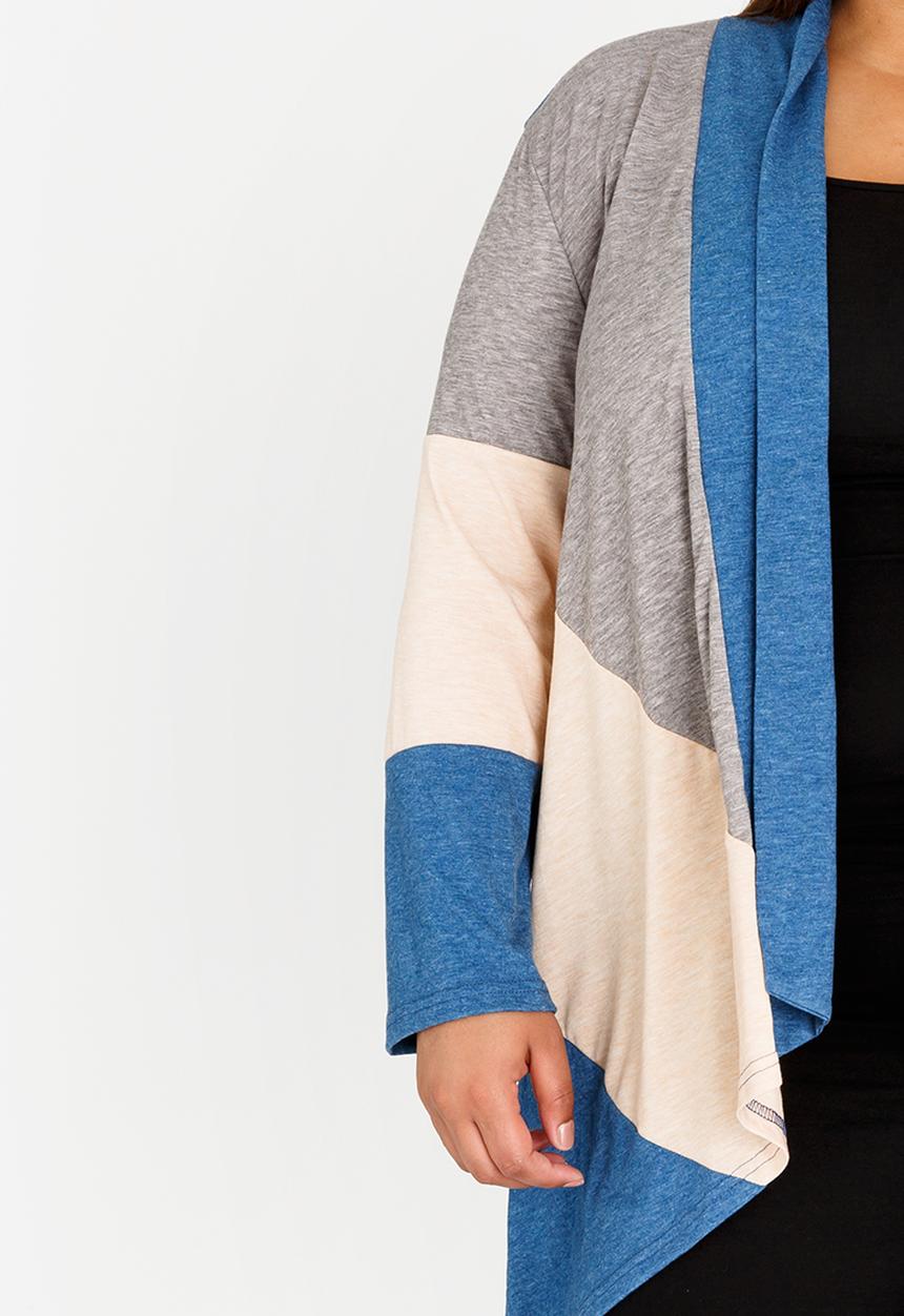 Lu-May - Colourblock Cardi Blue