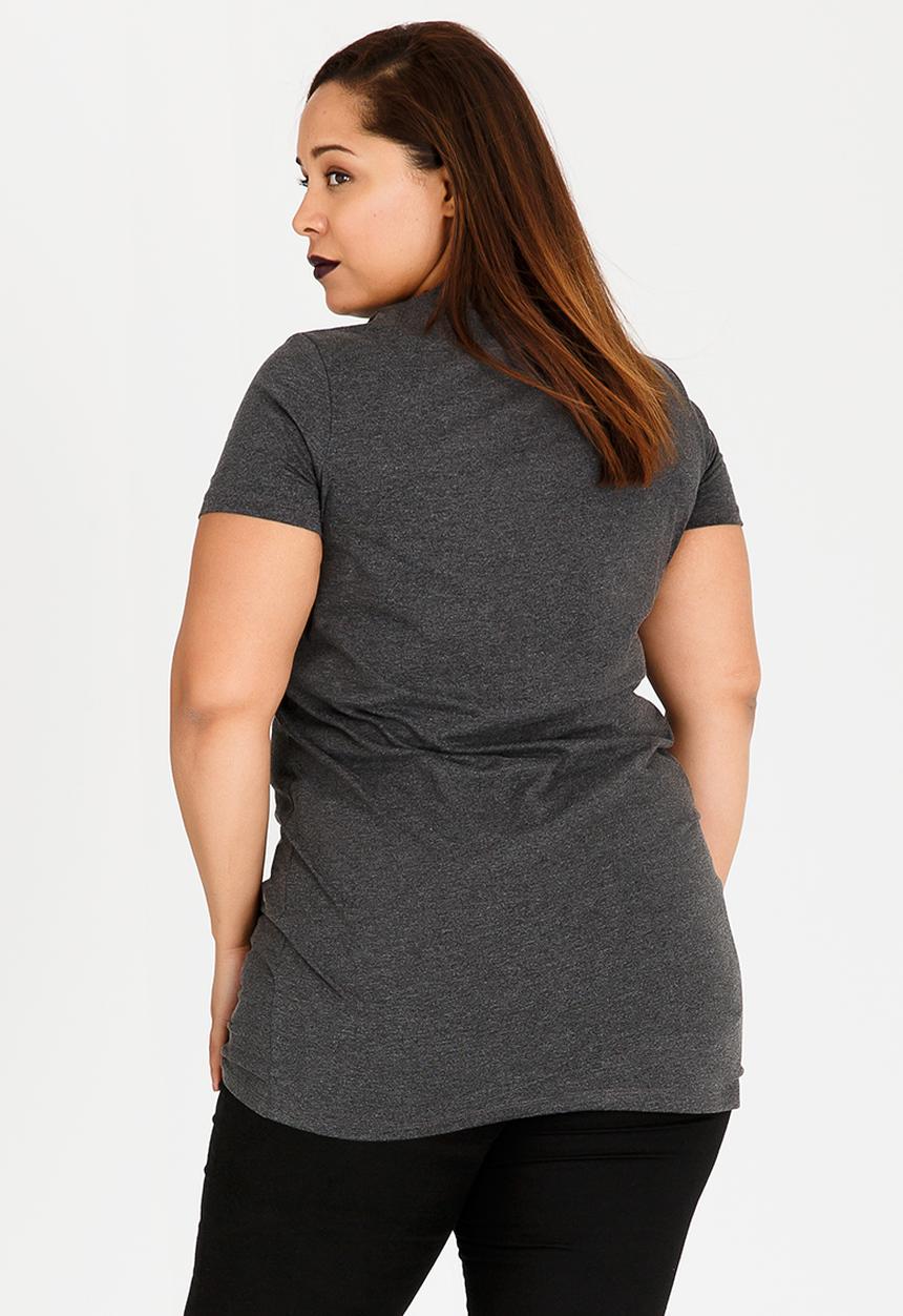 Brave Soul - Moto Band Longer Length T-shirt Dark Grey