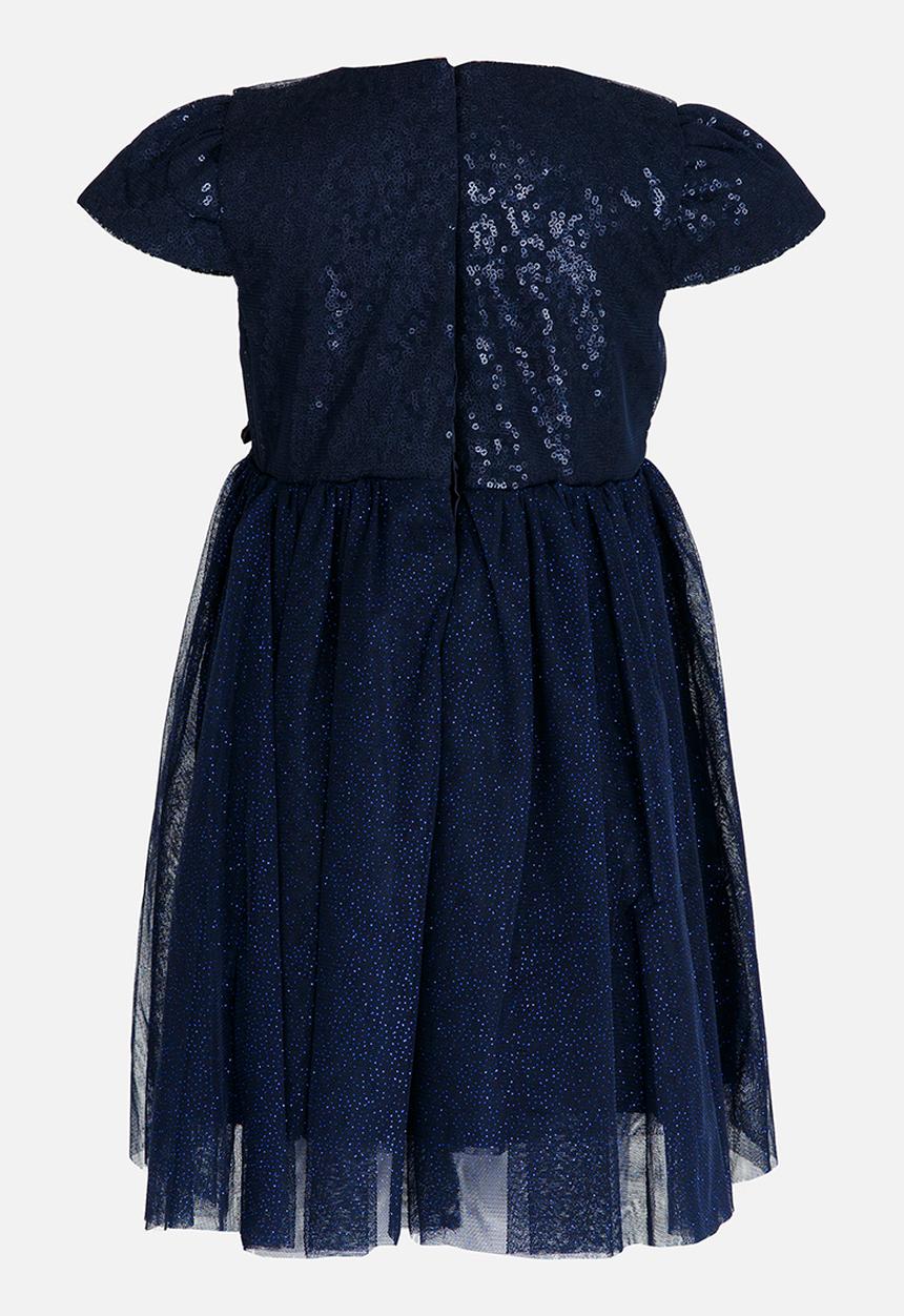 MINOTI - Sequin Tutu Dress with Belted Satin Bow Navy