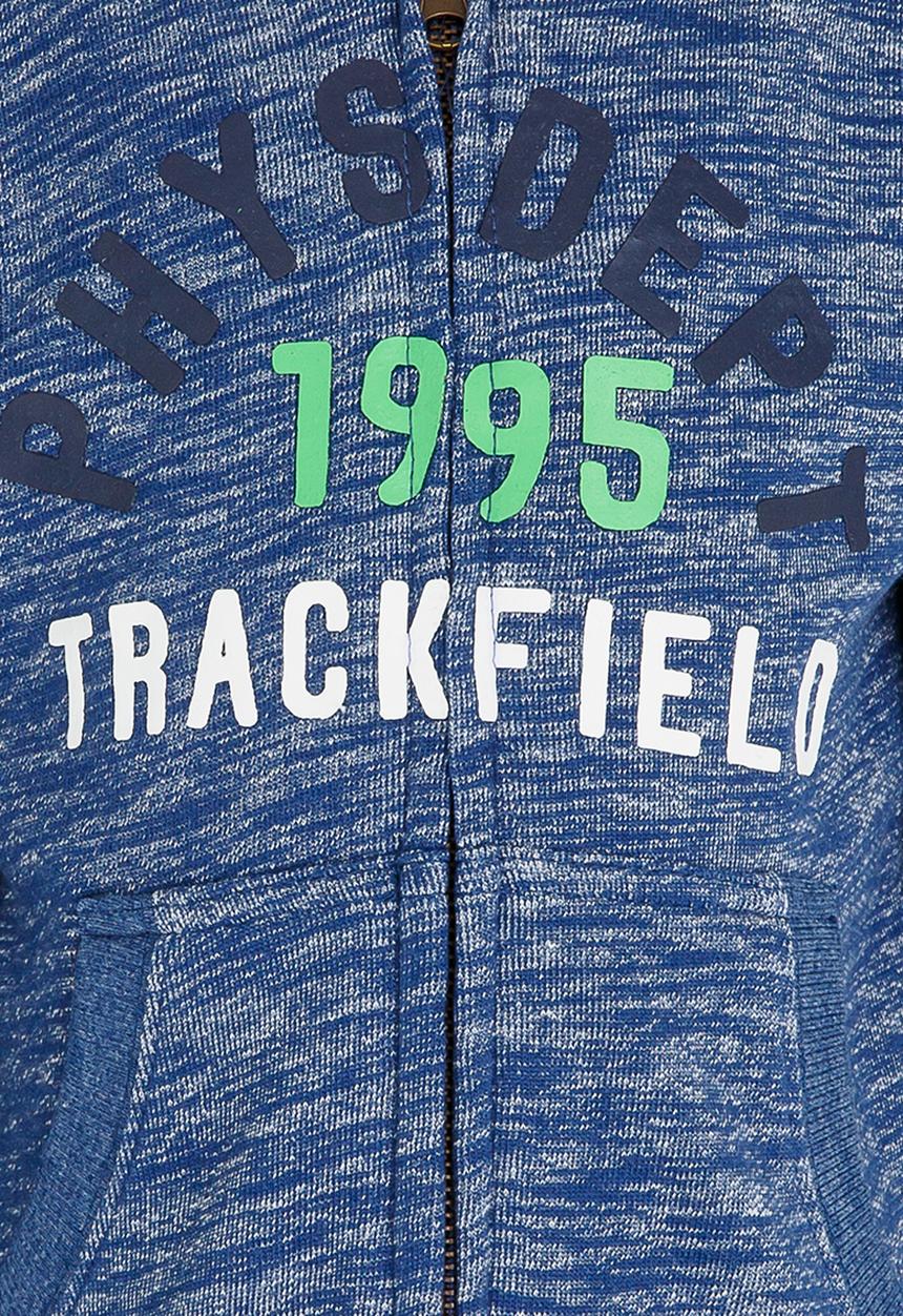 MINOTI - Printed Marl Hoodie Blue