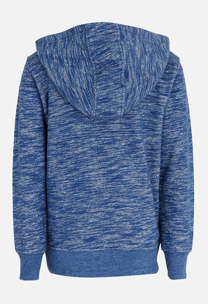 MINOTI - Printed Marl Hoodie Blue