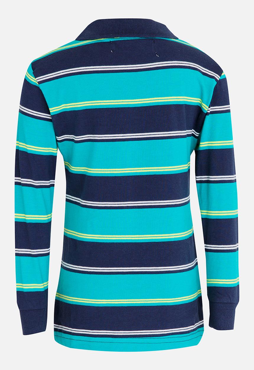 MINOTI - Striped Polo Long Sleeve Shirt Green