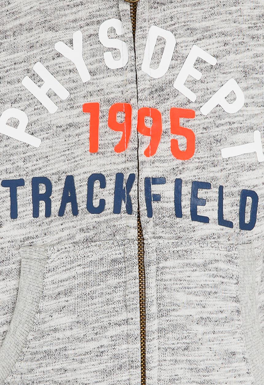 MINOTI - Printed Marl Hoodie Grey