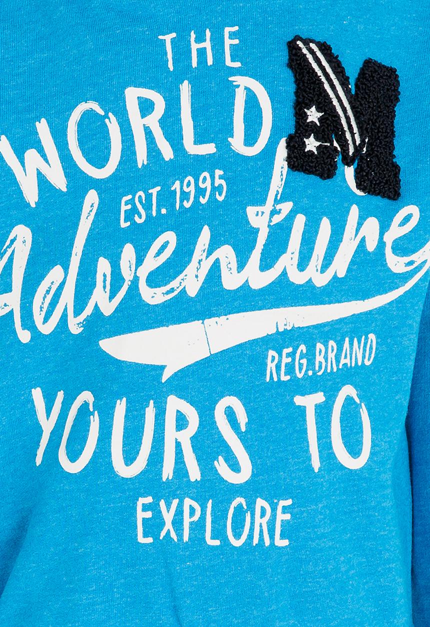 MINOTI - Printed Fleece Hoodie Turquoise