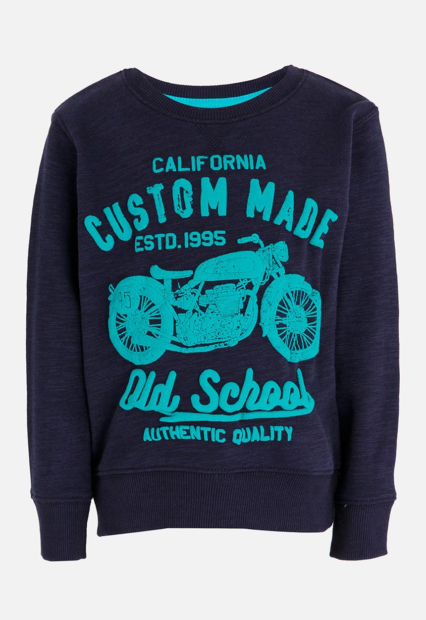 MINOTI - Printed Fleece Sweater Navy