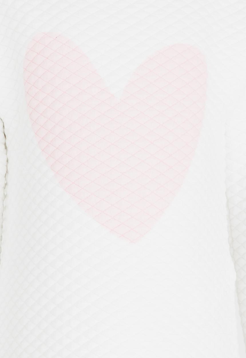 MINOTI - Printed fleece slouch jumper - white & pink 