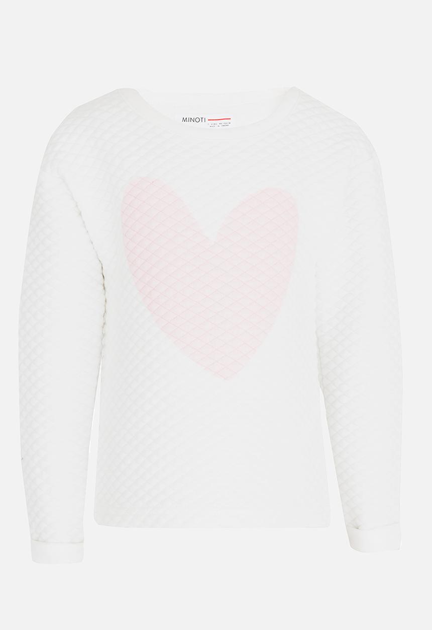 MINOTI - Printed fleece slouch jumper - white & pink 