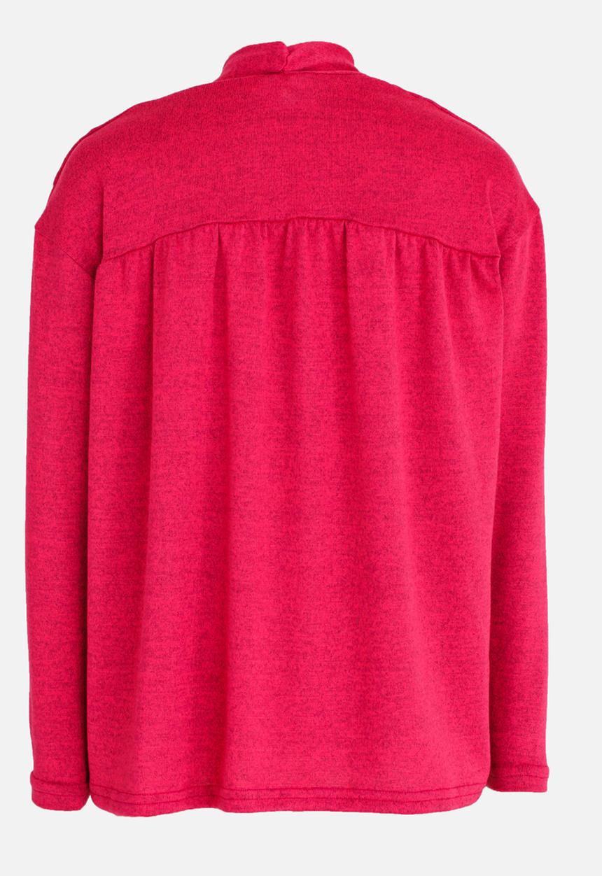 Rebel Republic - Cut & Sew Open Cardigan Dark Pink