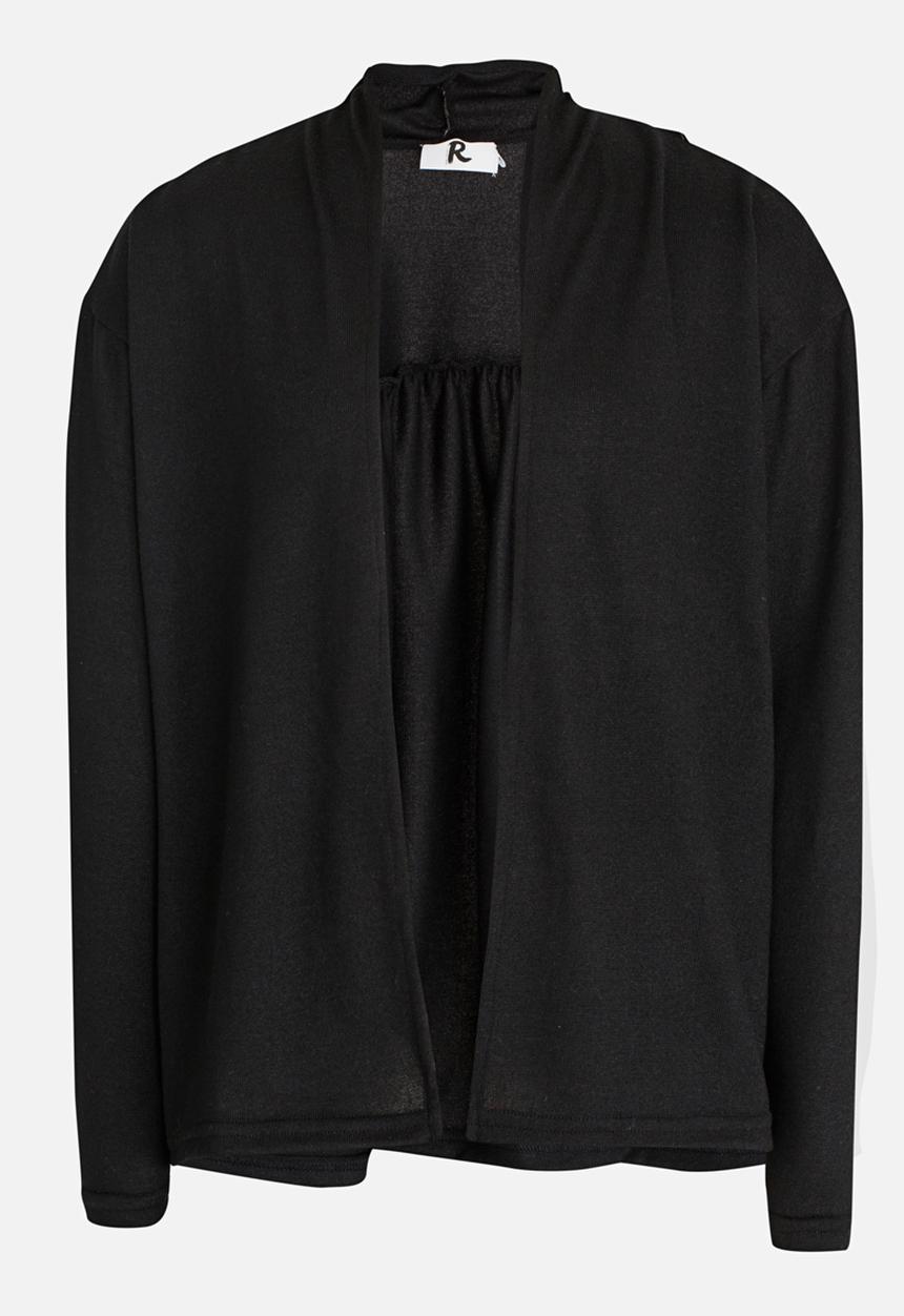 Rebel Republic - Cut & Sew Open Cardigan Black