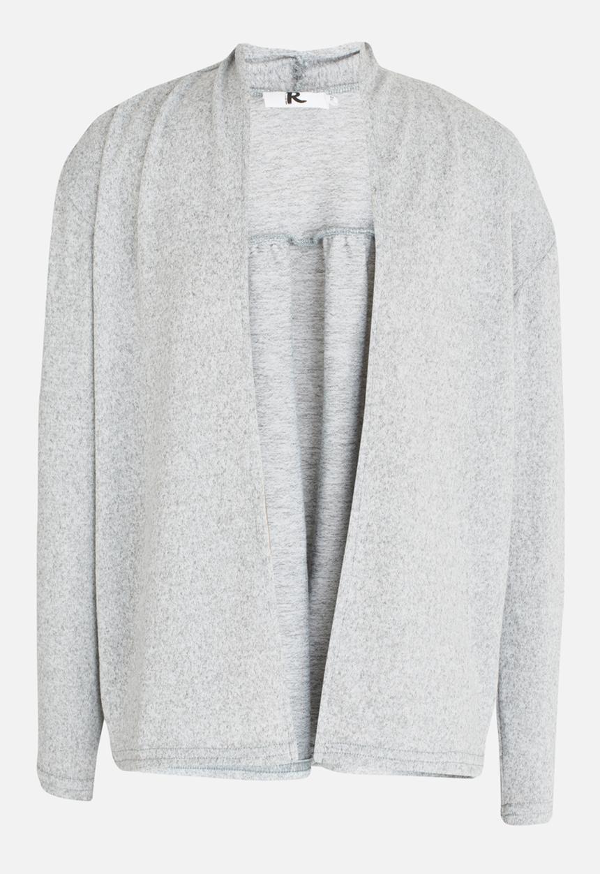 Rebel Republic - Cut & Sew Open Cardigan Grey Melange