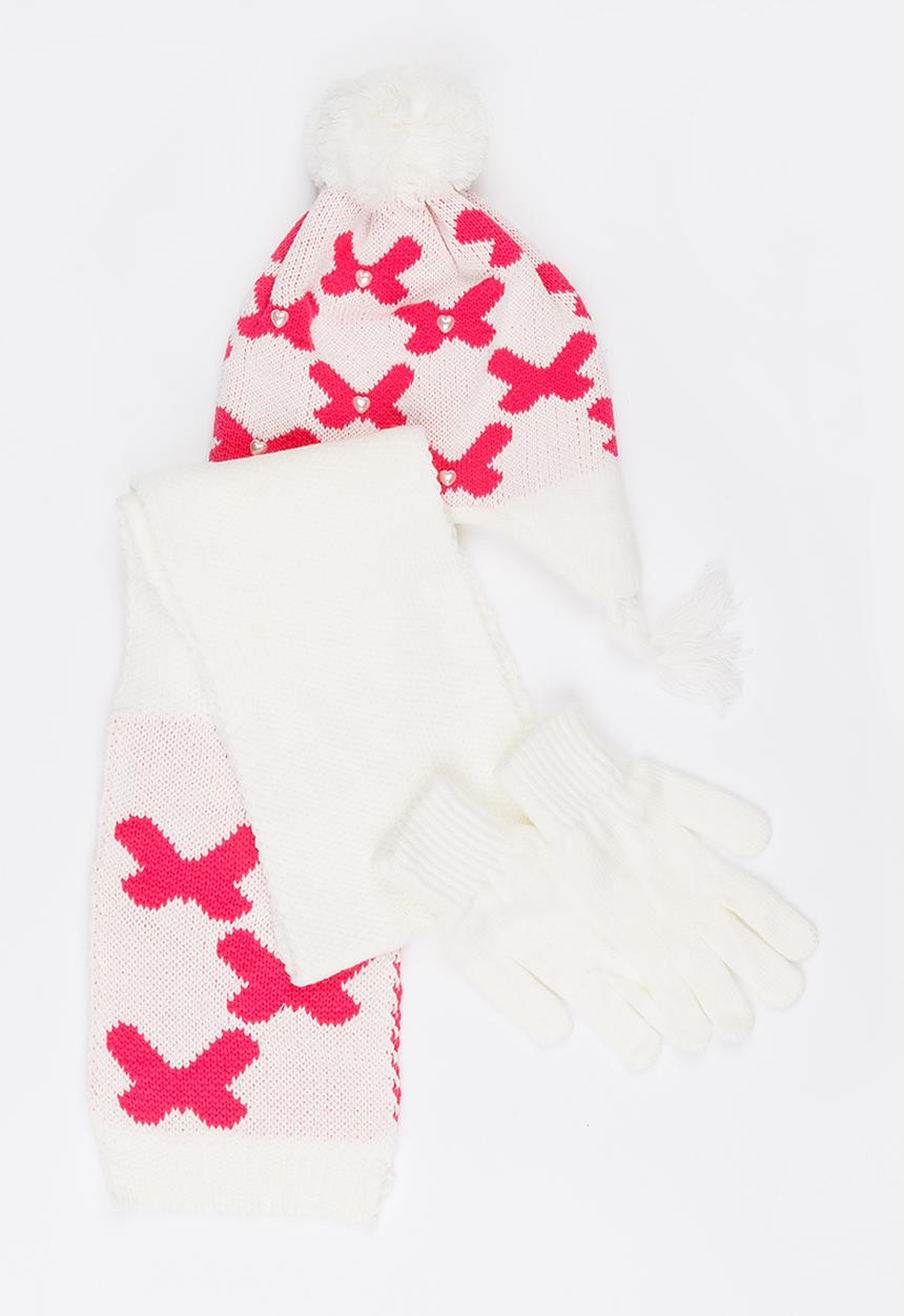 Soobe - Scarf, Beanie and Gloves Sets White
