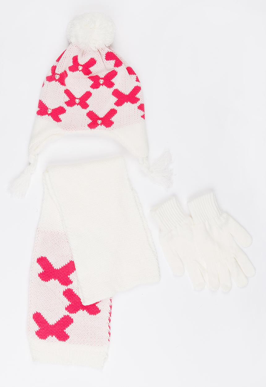 Soobe - Scarf, Beanie and Gloves Sets White