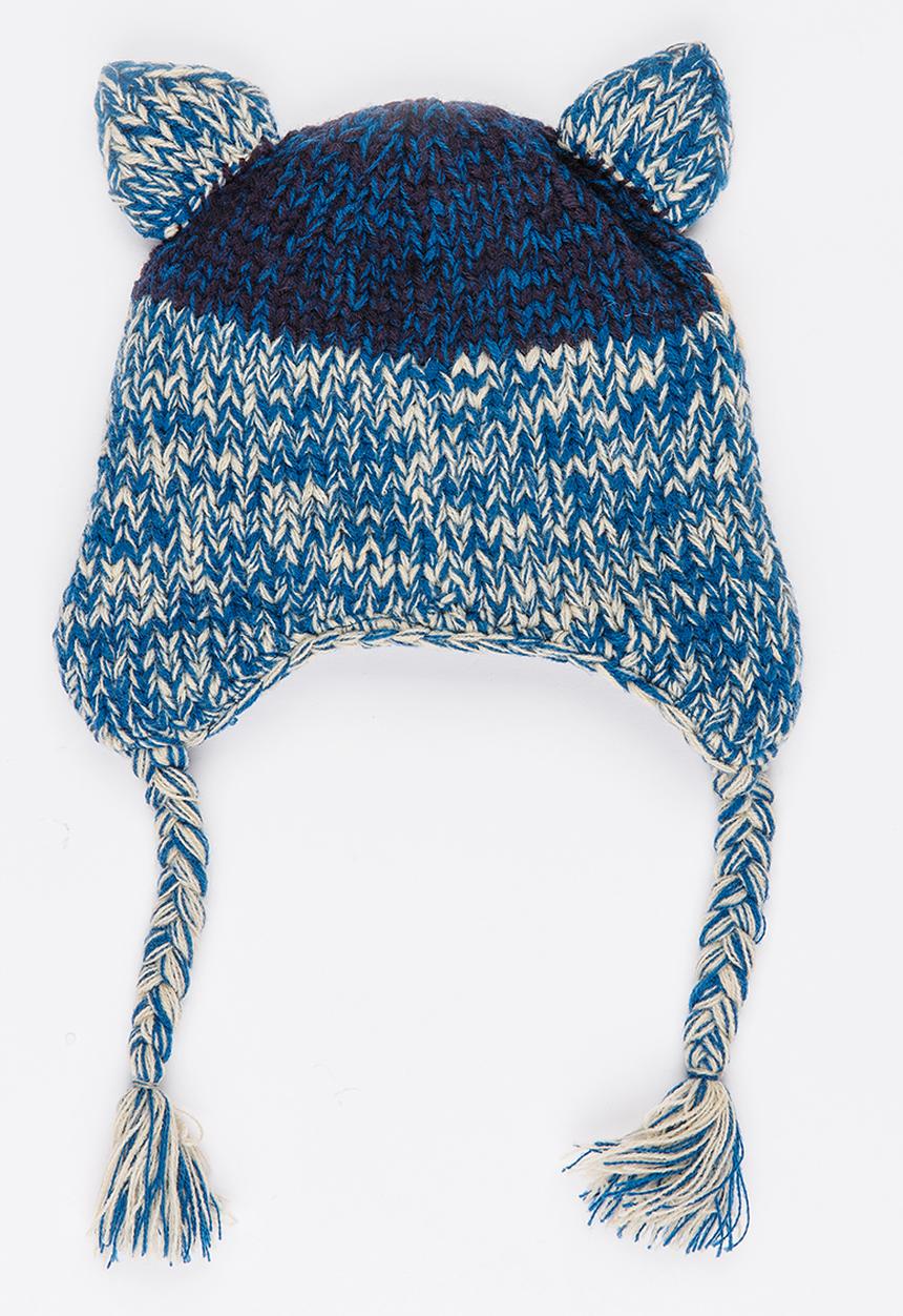 MINOTI - Raccoon Face Beanie with Ear Flaps Navy