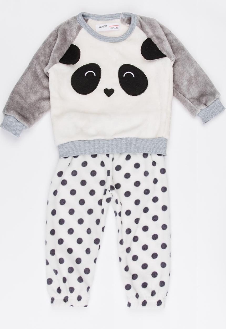 MINOTI - Panda Polka Dot Printed PJ Set White