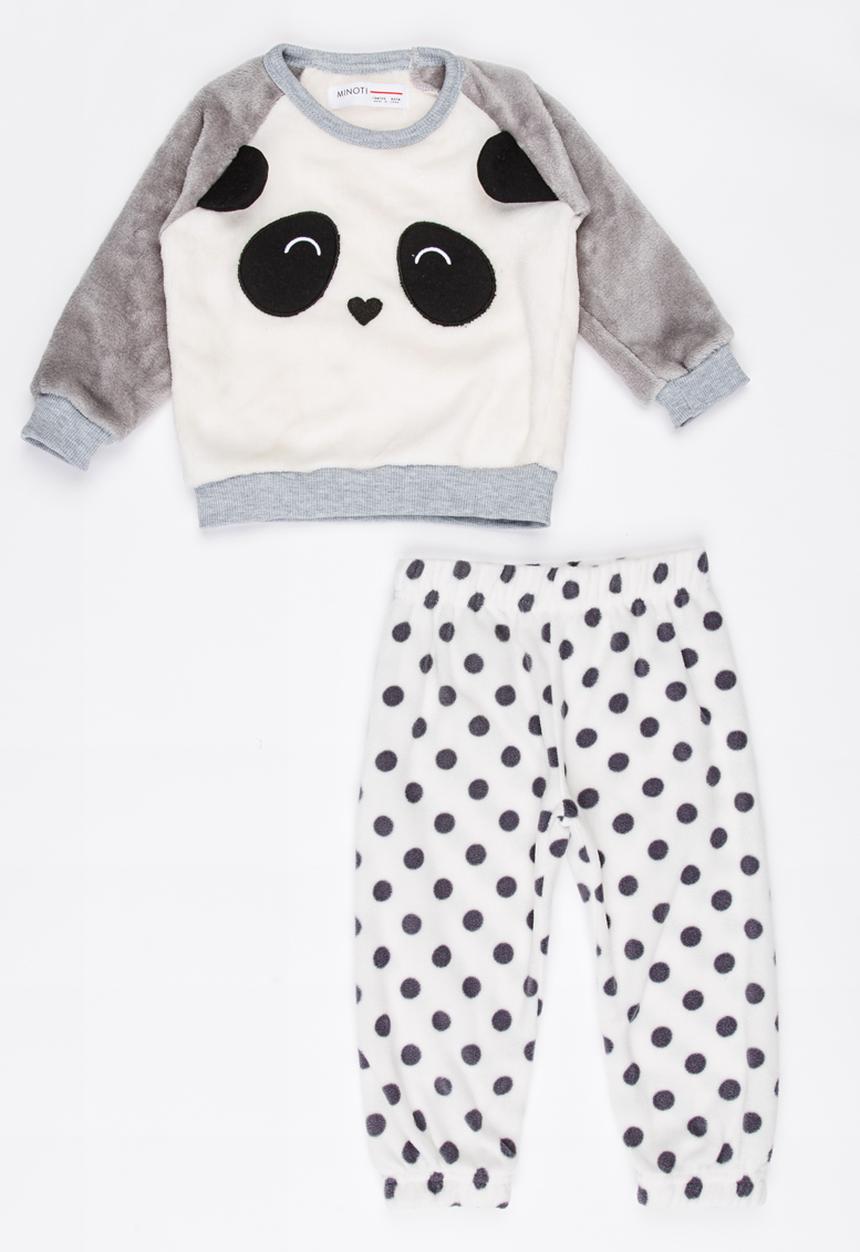 MINOTI - Panda Polka Dot Printed PJ Set White