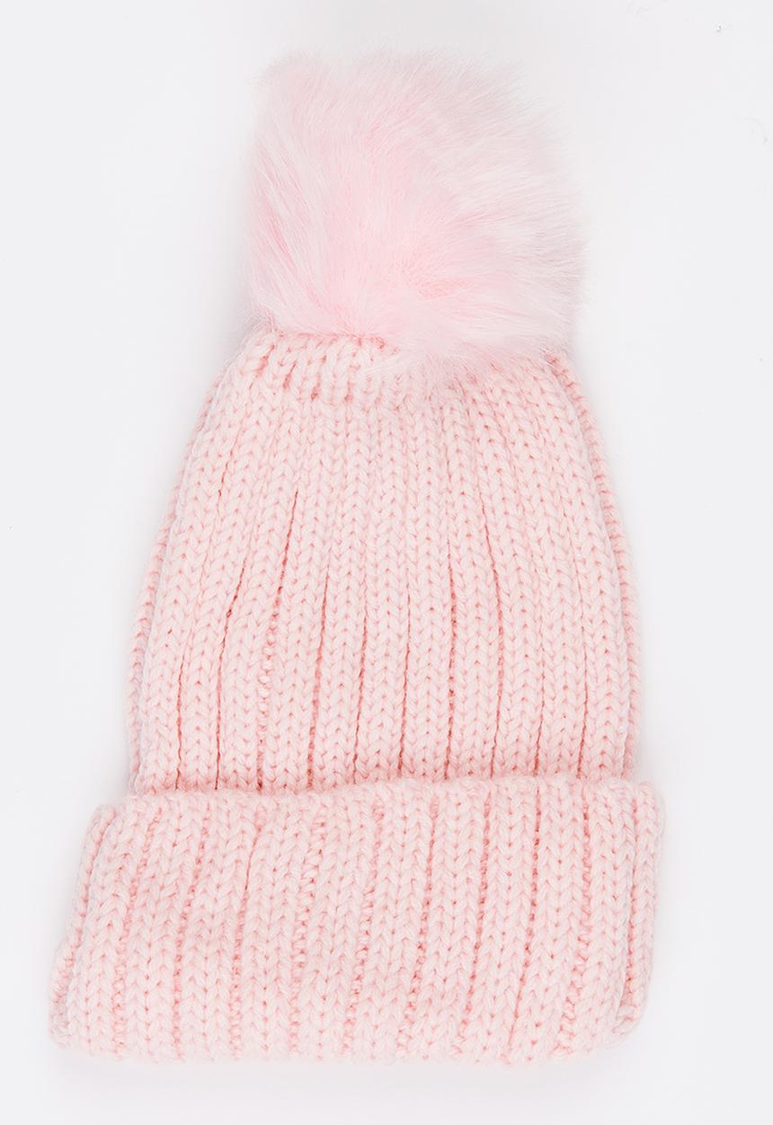 MINOTI - Oversized Pom Pom Beanie Pale Pink