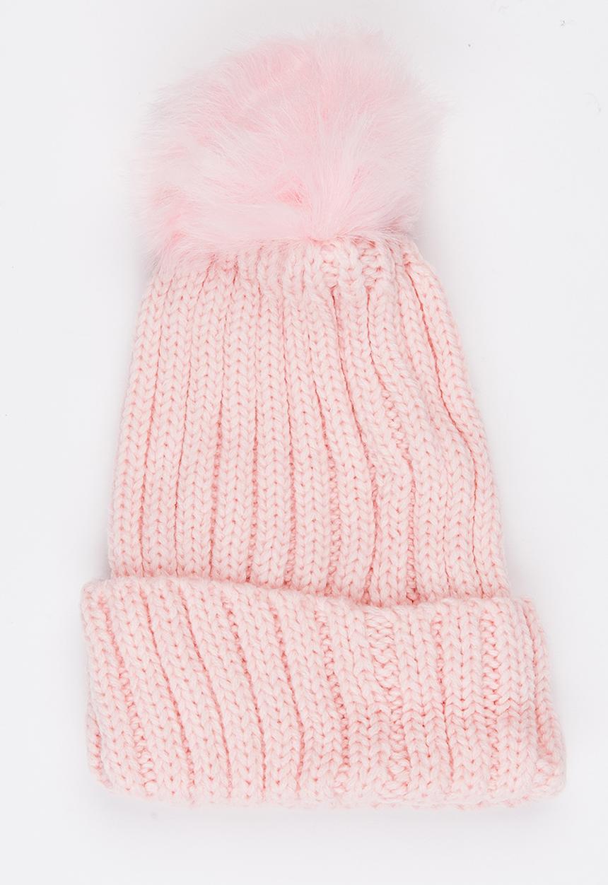 MINOTI - Oversized Pom Pom Beanie Pale Pink