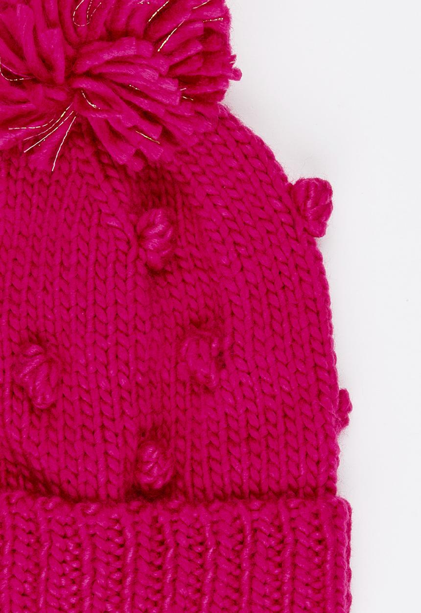 MINOTI - Chunky Pom Pom Beanie Cerise Pink