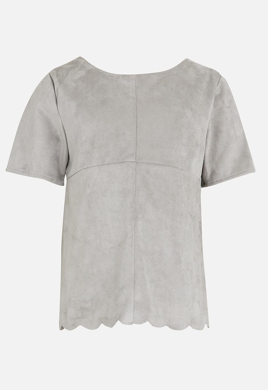 MINOTI - Faux suede panel top - grey