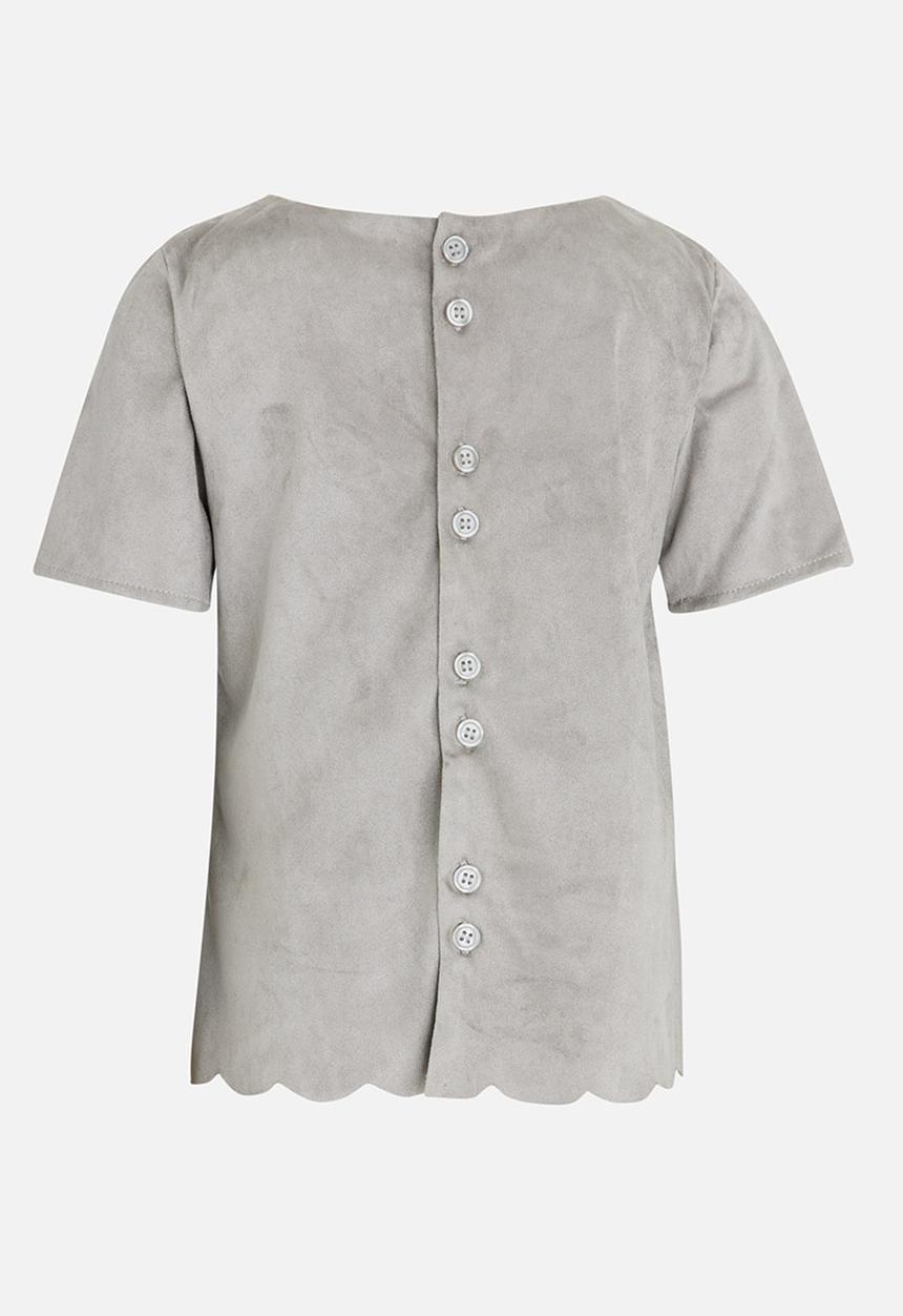 MINOTI - Faux suede panel top - grey