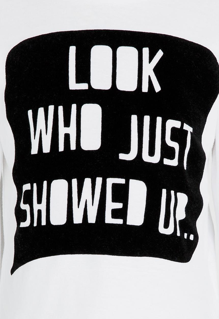 MINOTI - Printed long sleeve slogan tee - white 