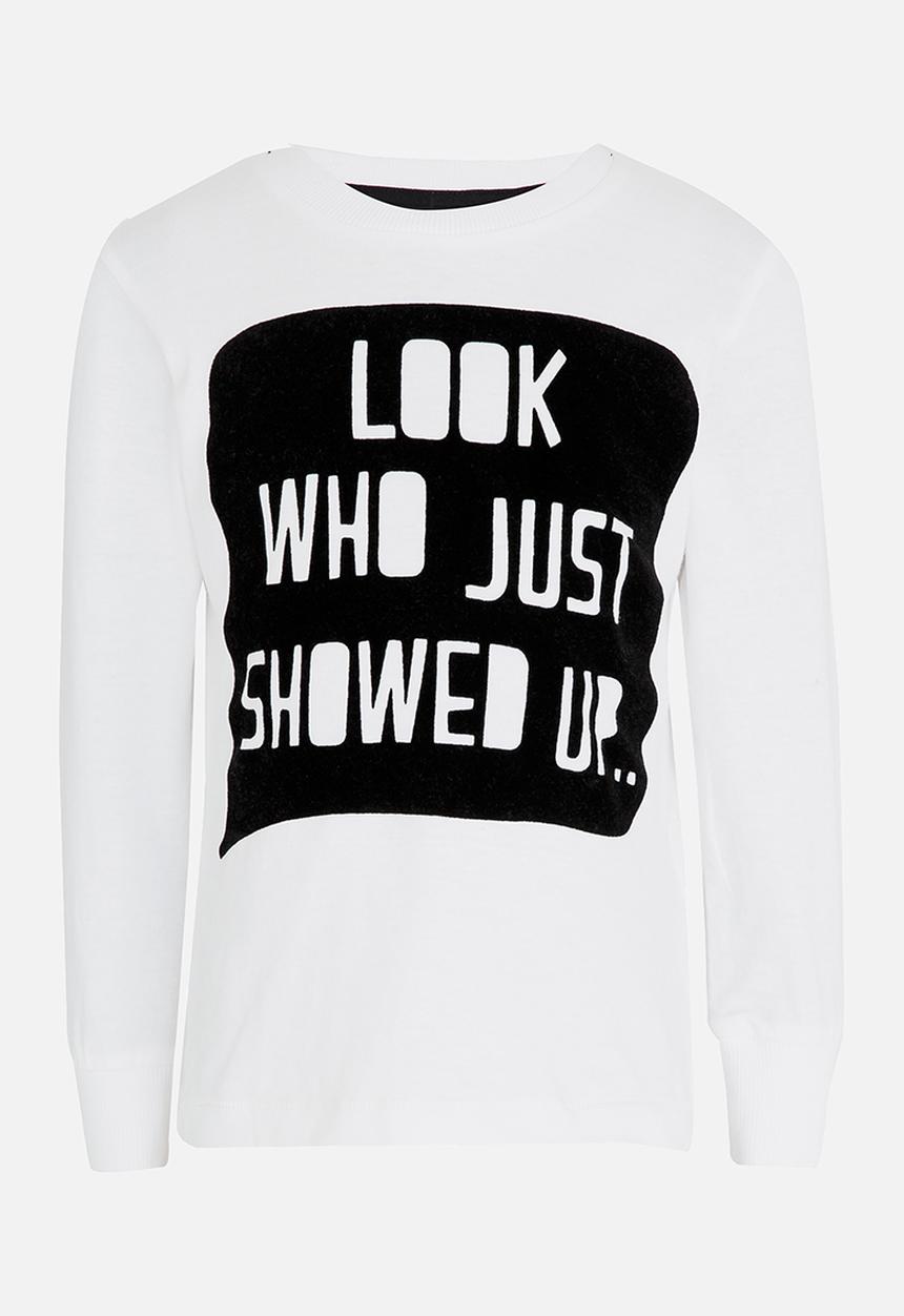 MINOTI - Printed long sleeve slogan tee - white 