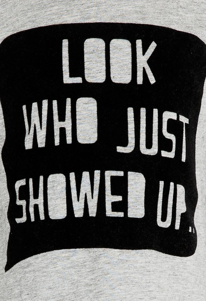 MINOTI - Printed long sleeve slogan tee - grey 